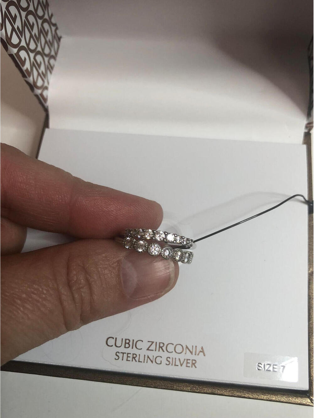 388 Giani Bernini Sterling silver 925 lot of 2 CZ millgrain rings sz 7